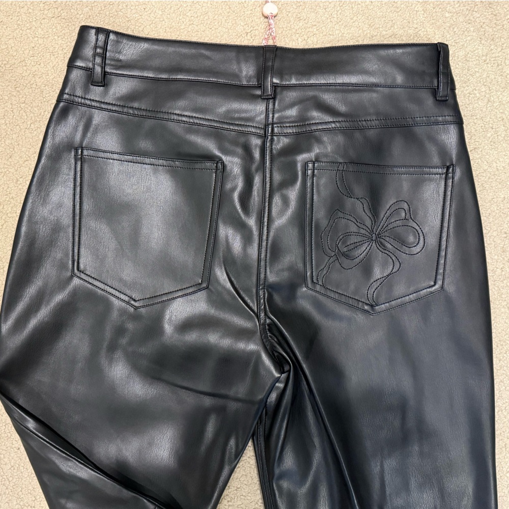 LoveShackFancy black leather pants